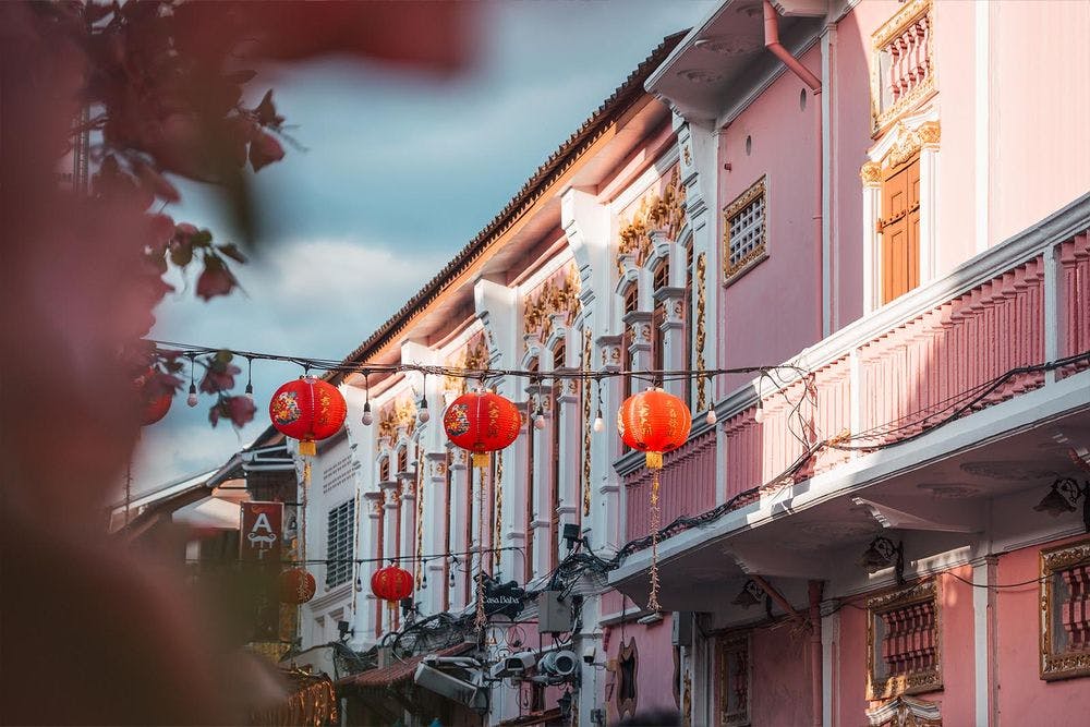 Chinesisch-portugiesische Häuser in Phuket Old Town